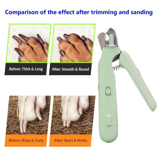 2 In 1 Pet Nail Clippers With Led Light Dog Cat Special Blood Line Scissors