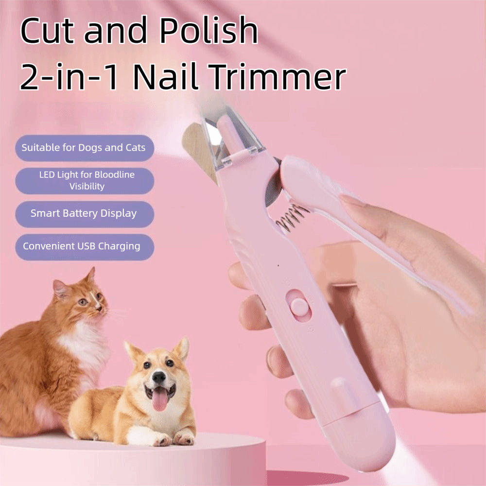 2 In 1 Pet Nail Clippers With Led Light Dog Cat Special Blood Line Scissors