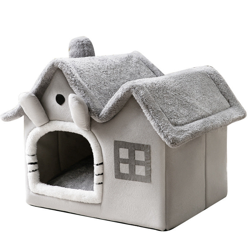 Foldable Warm Pet House – Dog & Cat Bed
