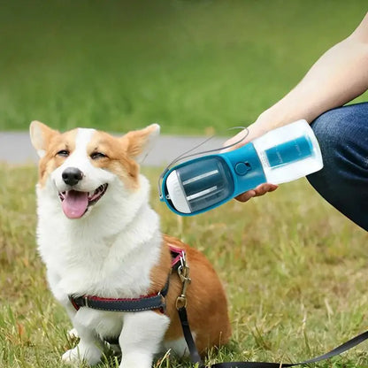 3-in-1 Dog Travel Bottle with Food & Bag Storage