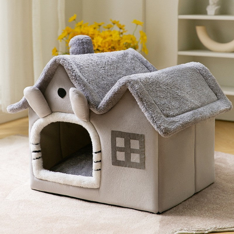 Foldable Warm Pet House – Dog & Cat Bed