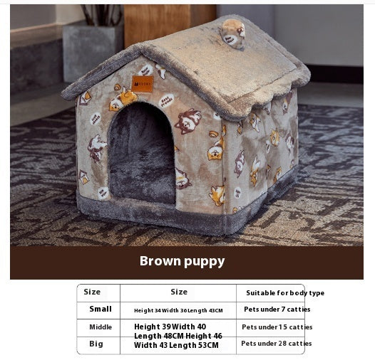 Foldable Warm Pet House – Dog & Cat Bed