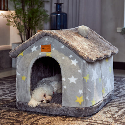 Foldable Warm Pet House – Dog & Cat Bed