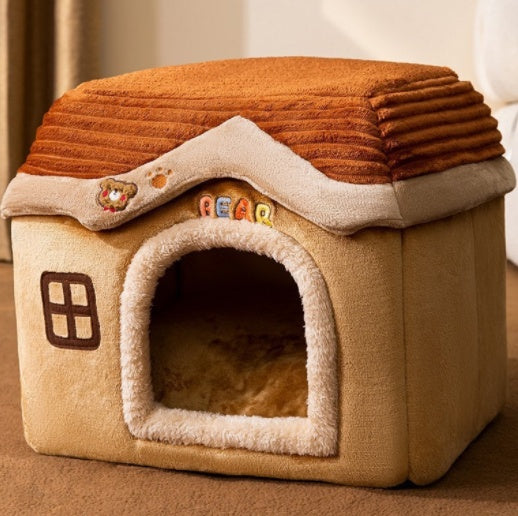 Foldable Warm Pet House – Dog & Cat Bed